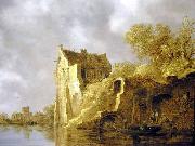 Jan van  Goyen River landscape with a ruin Spain oil painting artist
